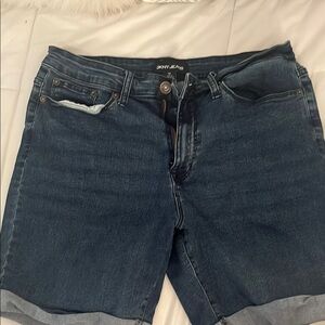 DKNY Blue Jean Shorts with Raw Hem